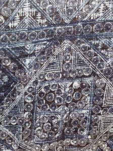 indigo print, done by hand on hemp 